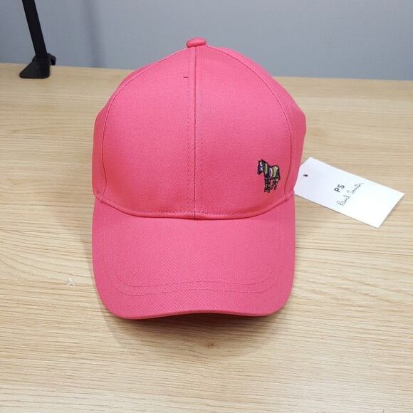 PAUL SMITH Mens Hat Pink Baseball Cap Zebra Logo One Size - Picture 1 of 7